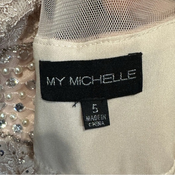 My Michelle Blush Lace Prom Dress - Picture 4 of 4